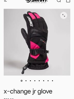 Swany X-Change Jr. Ski and Snowboard Glove Black and Pink size M 7/8